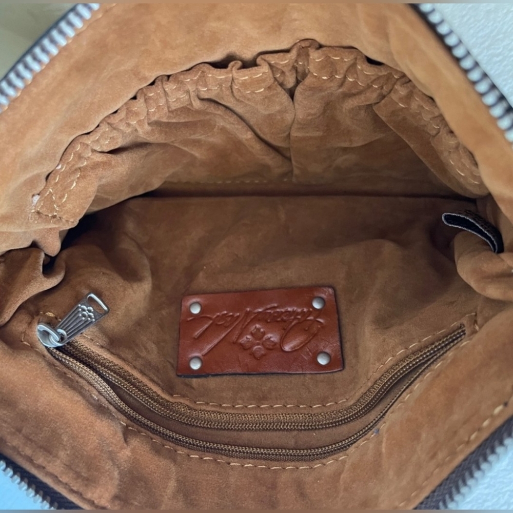 Patricia Nash Leather Large Slim Wristlet Clutch Dark Brown Tooled Turquoise EUC - Picture 11 of 16